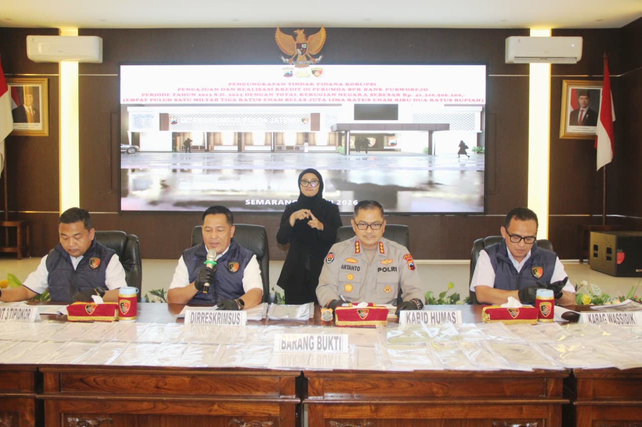 Polda Jateng Bongkar Dugaan Korupsi BPR Purworejo, Negara Rugi Rp41,3 Miliar