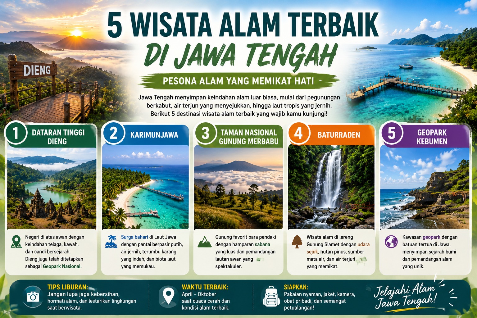 Rekomendasi 5 Wisata Alam Terbaik di Jawa Tengah, Nomor 1 Kini Berstatus Geopark Nasional